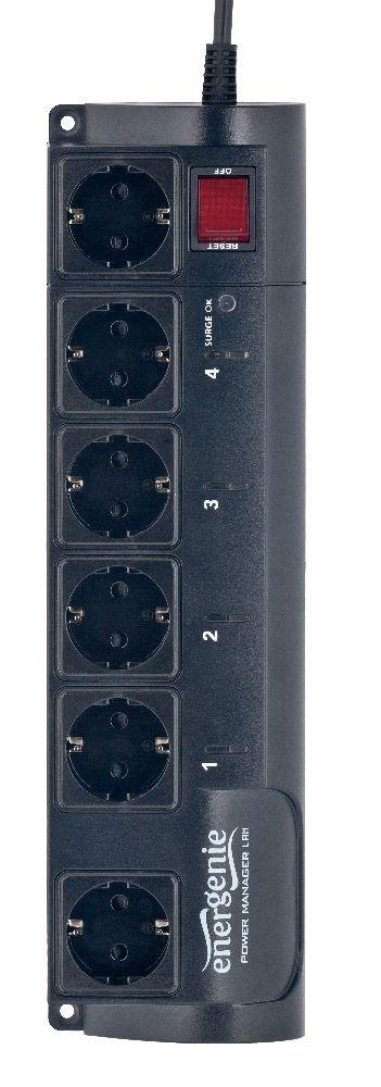 EnerGenie EG-PMS2-LAN surge protector 6 AC outlet(s) 1.8 m Black