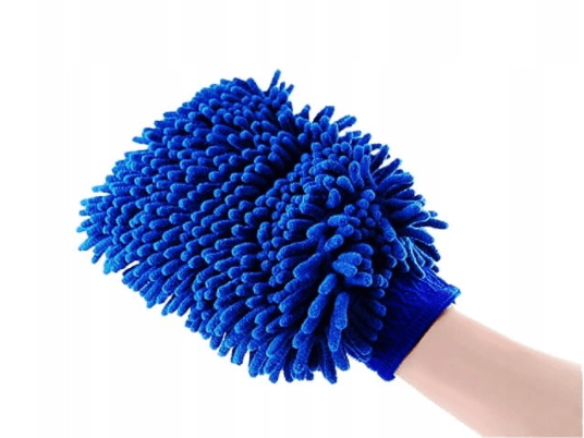 A microfiber glove for washing a car - dark blue