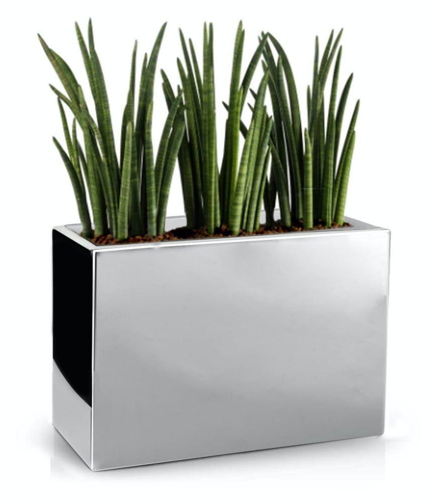 Wide geometric flower pot from the Mirror collection, 60x30 cm