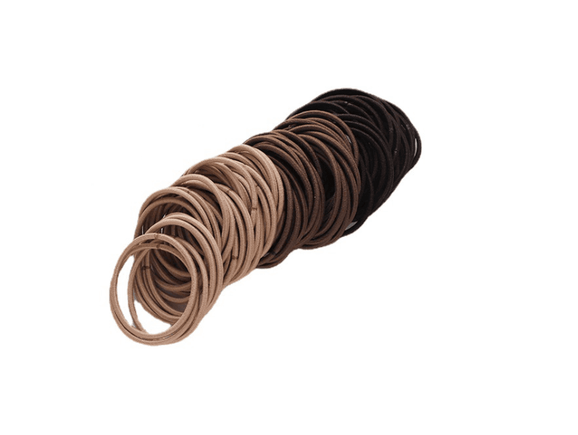 A set of hair elastics - brown