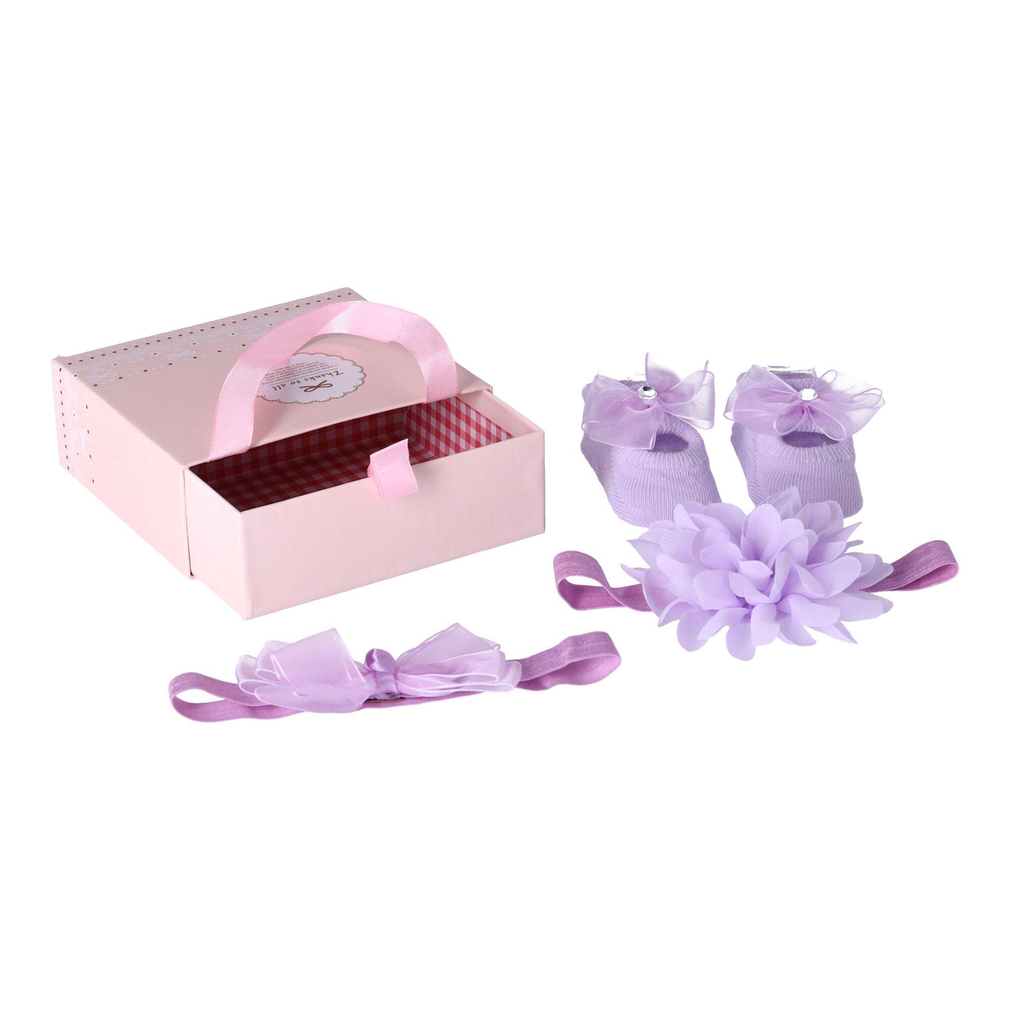 Gift set 3in1 for a newborn baby - purple