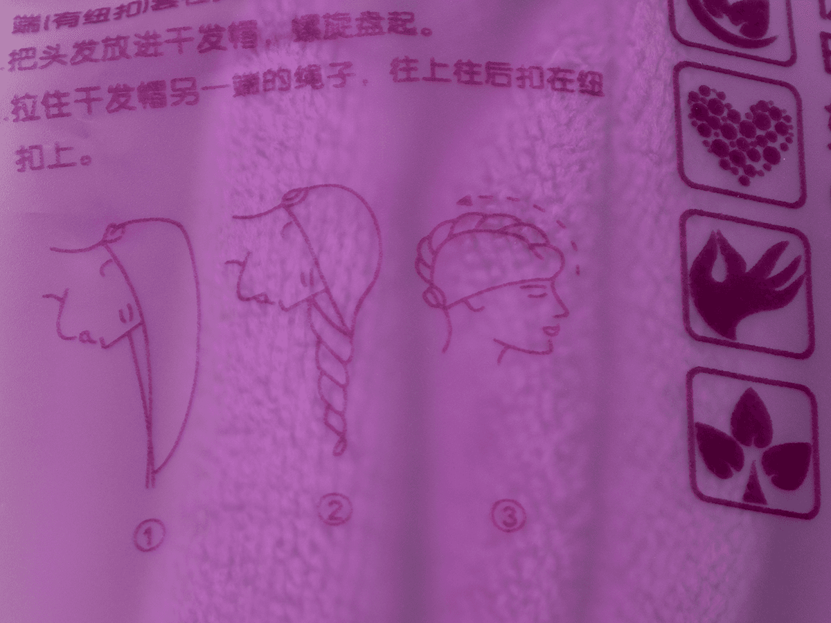 Superchłonny ręcznik do włosów, turban z mikrofibry JASNOFIOLETOWY