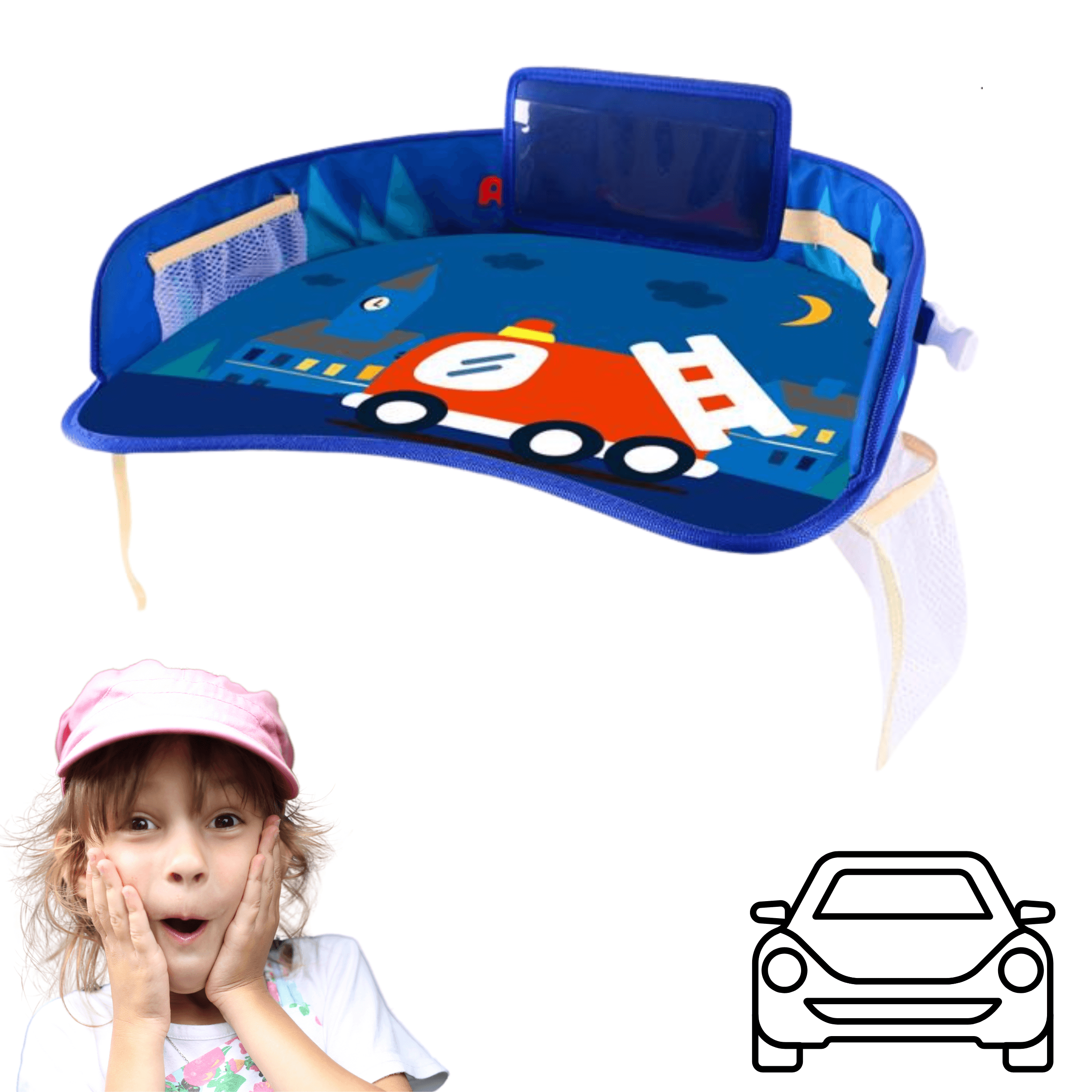 Travel table for children in the car seat "Fire engine"
