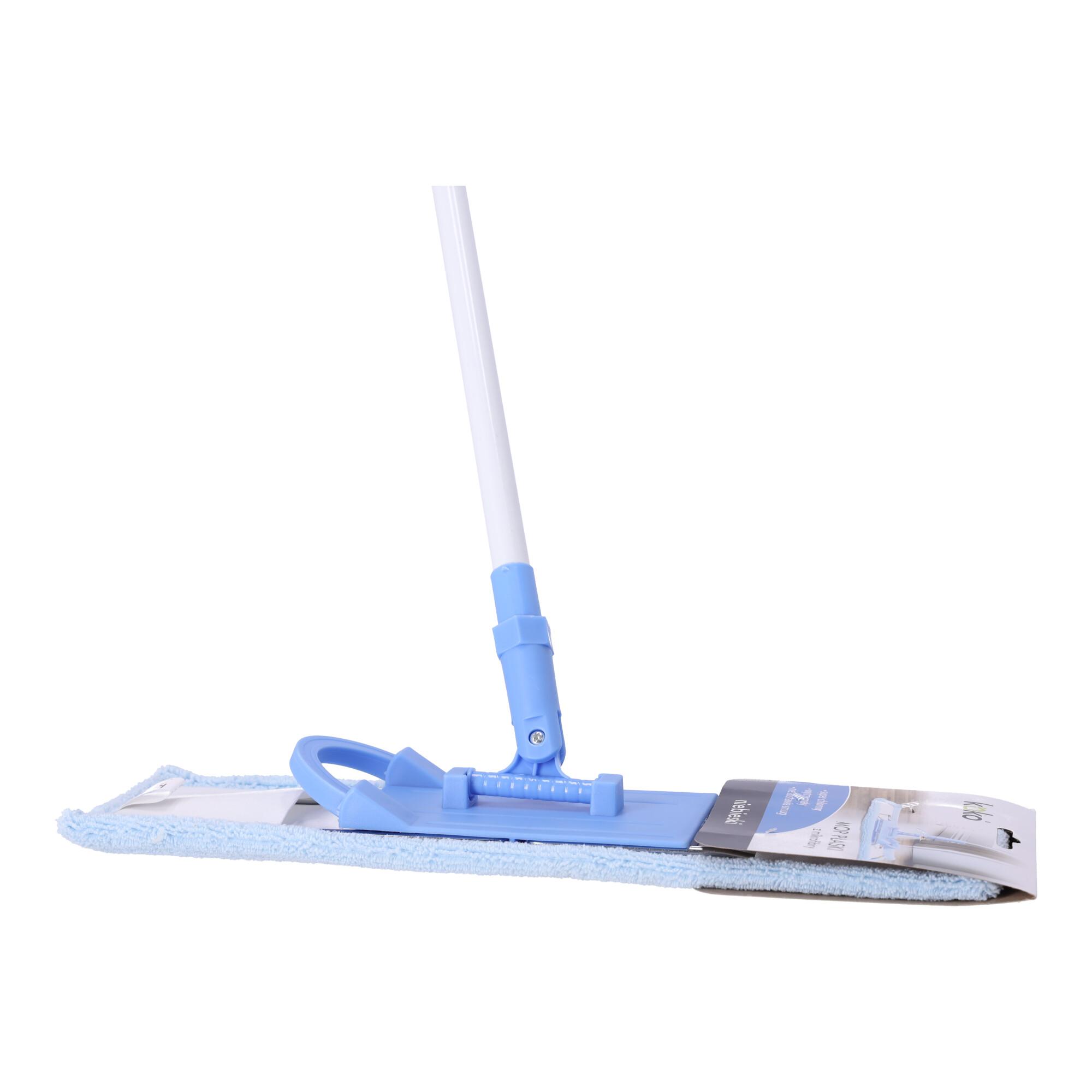 Flat mop with telescopic stick KOKO, blue