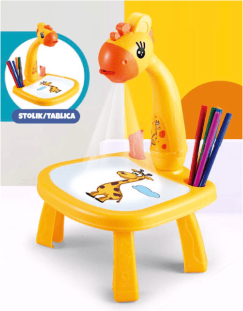 Wielofunkcyjny projektor / rzutnik do nauki rysowania - żółta żyrafa