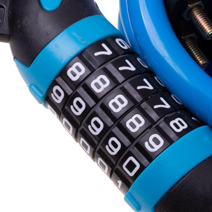 Zapięcie rowerowe na szyfr / kod - niebieskie długie 120 cm