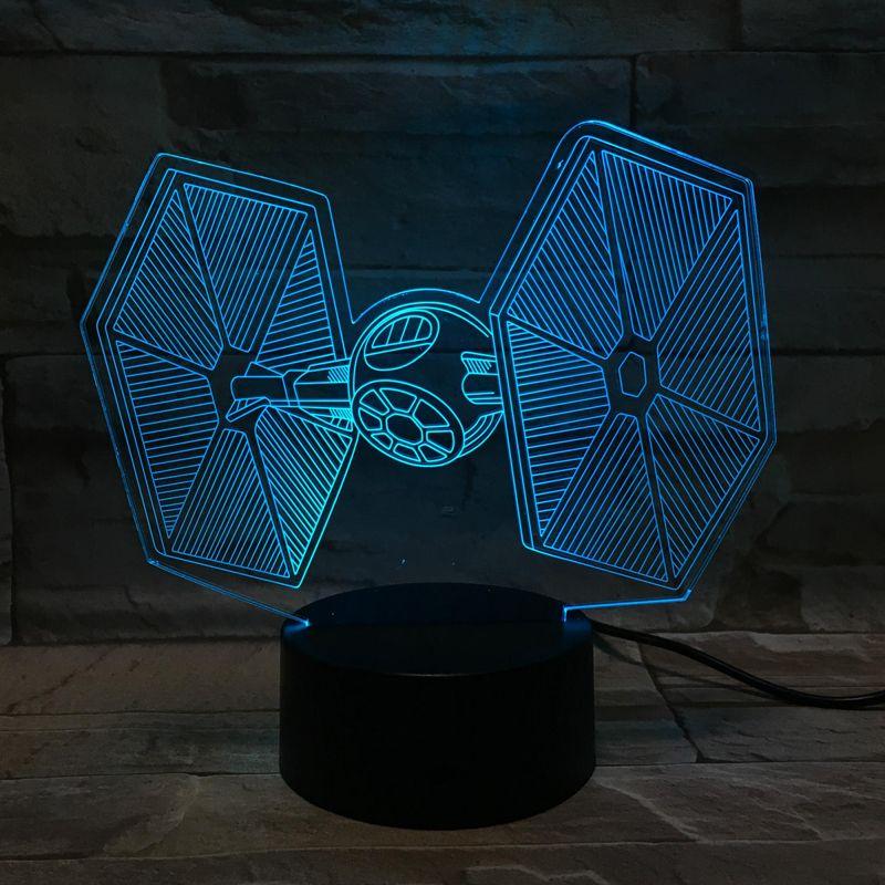 Lampka nocna 3D LED "Gwiezdne Wojny - Myśliwiec" Hologram + pilot