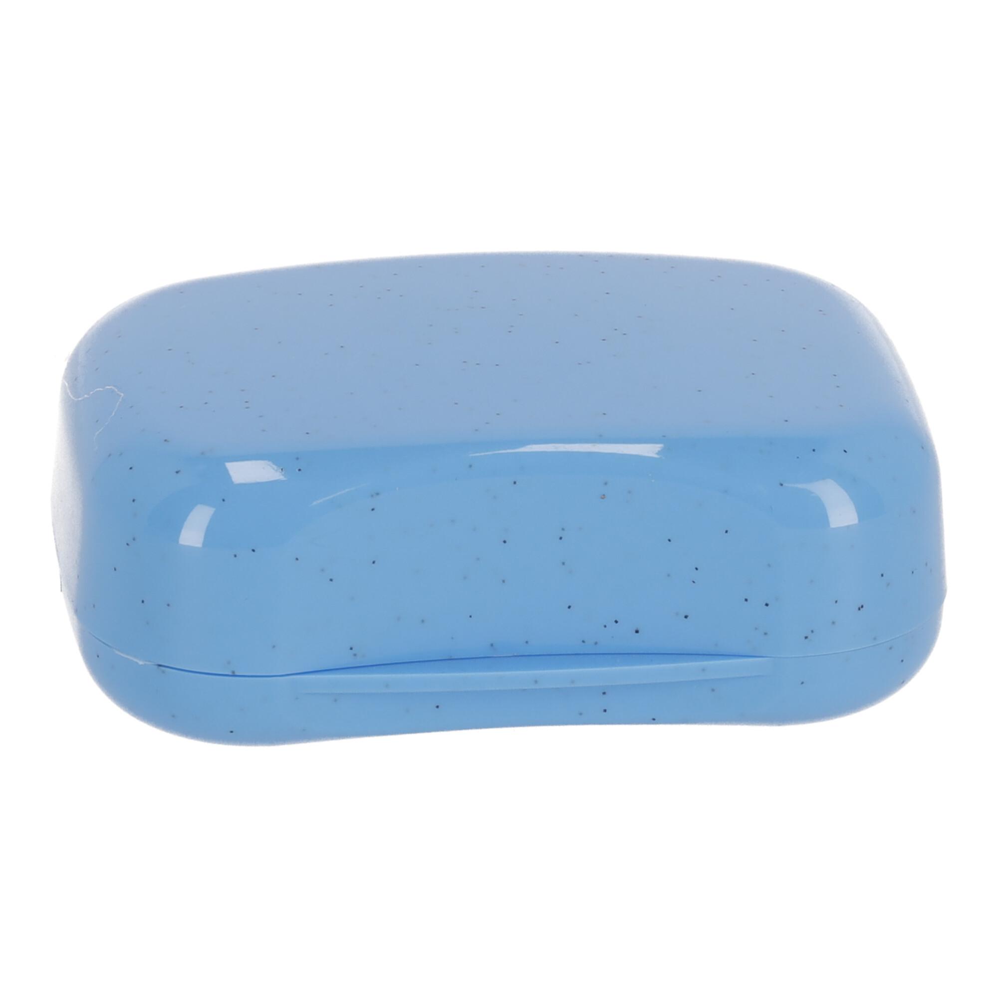 Tourist soap dish, closed plastic soap dish, type III - light blue
