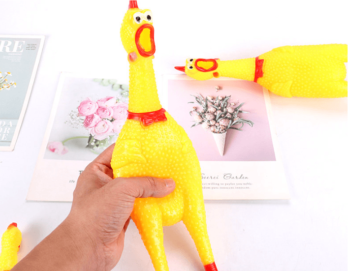 Squeaky dog toy - chicken, 16 cm