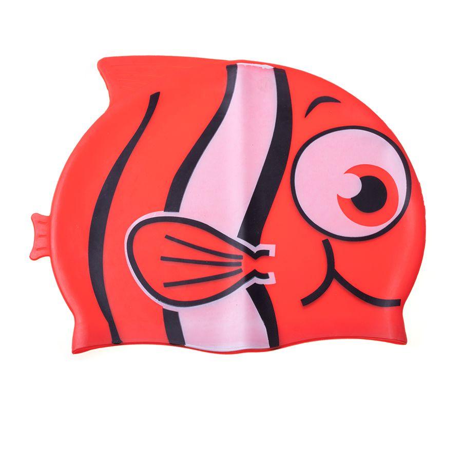 Czepek pływacki dla dzieci rybka - czerwony