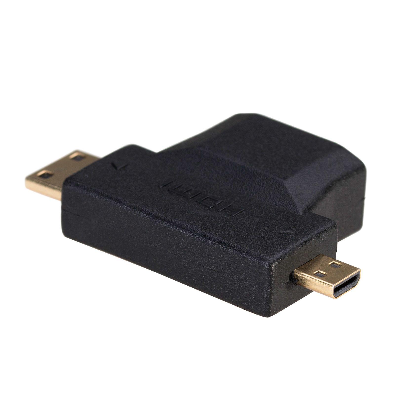 Akyga AK-AD-23 cable gender changer HDMI miniHDMI / microHDMI Black