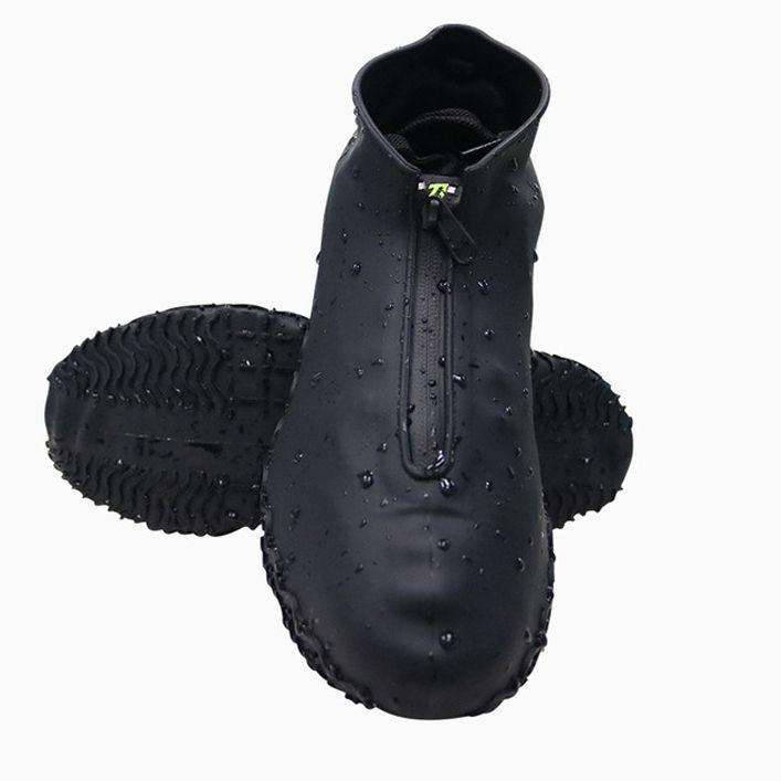 Rubber waterproof shoe covers with zipper size "43-48" - black