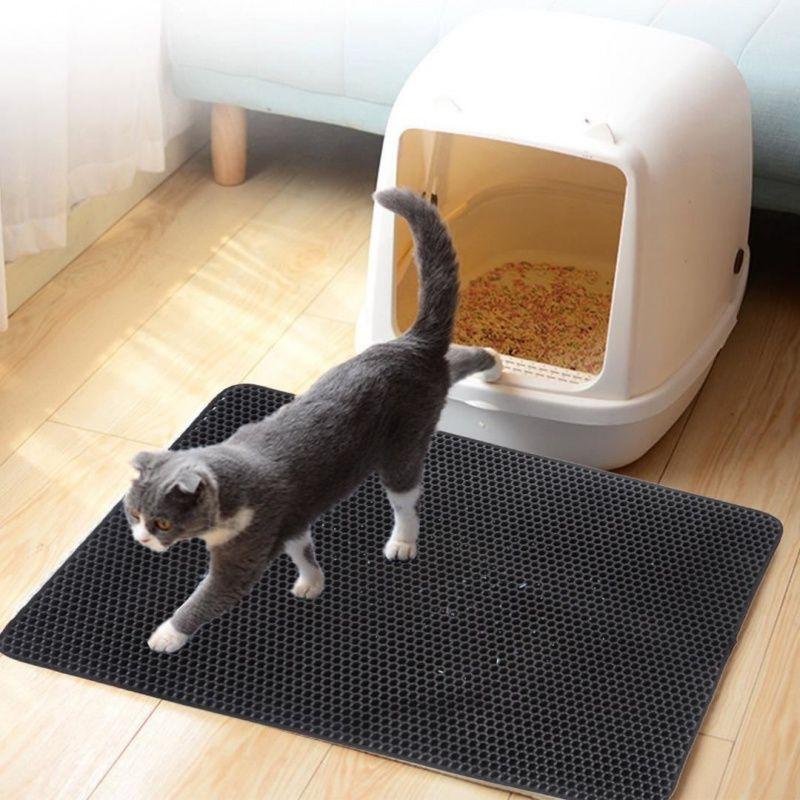 Cat mat for doormat litter box - black