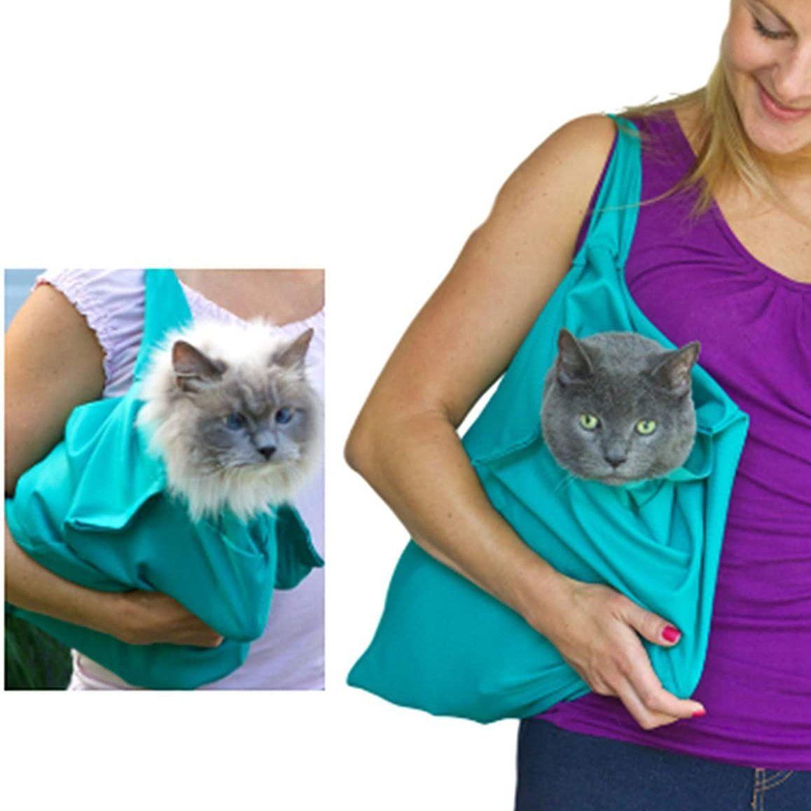 Bag for carrying a dog, cat / carrier - blue