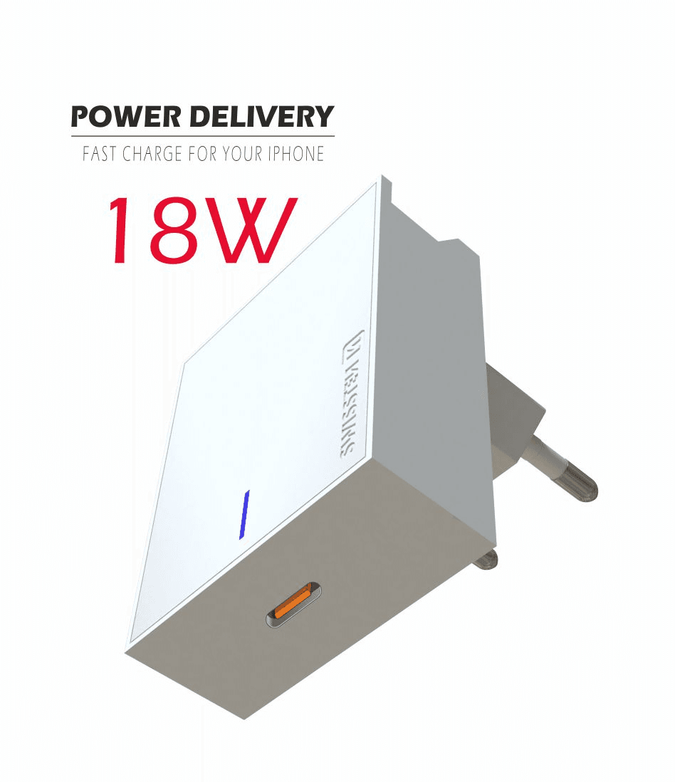 Ładowarka do iPhone 3.0 18W Power Delivery Swissten - biała