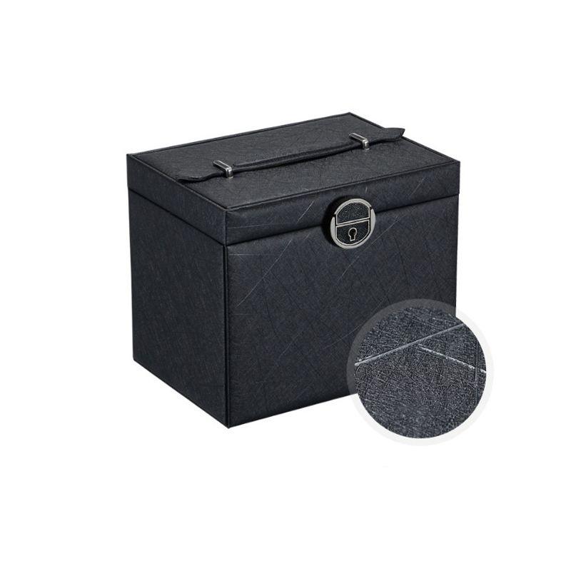 Wielopoziomowa szkatułka LELANI, kuferek XL- czarna