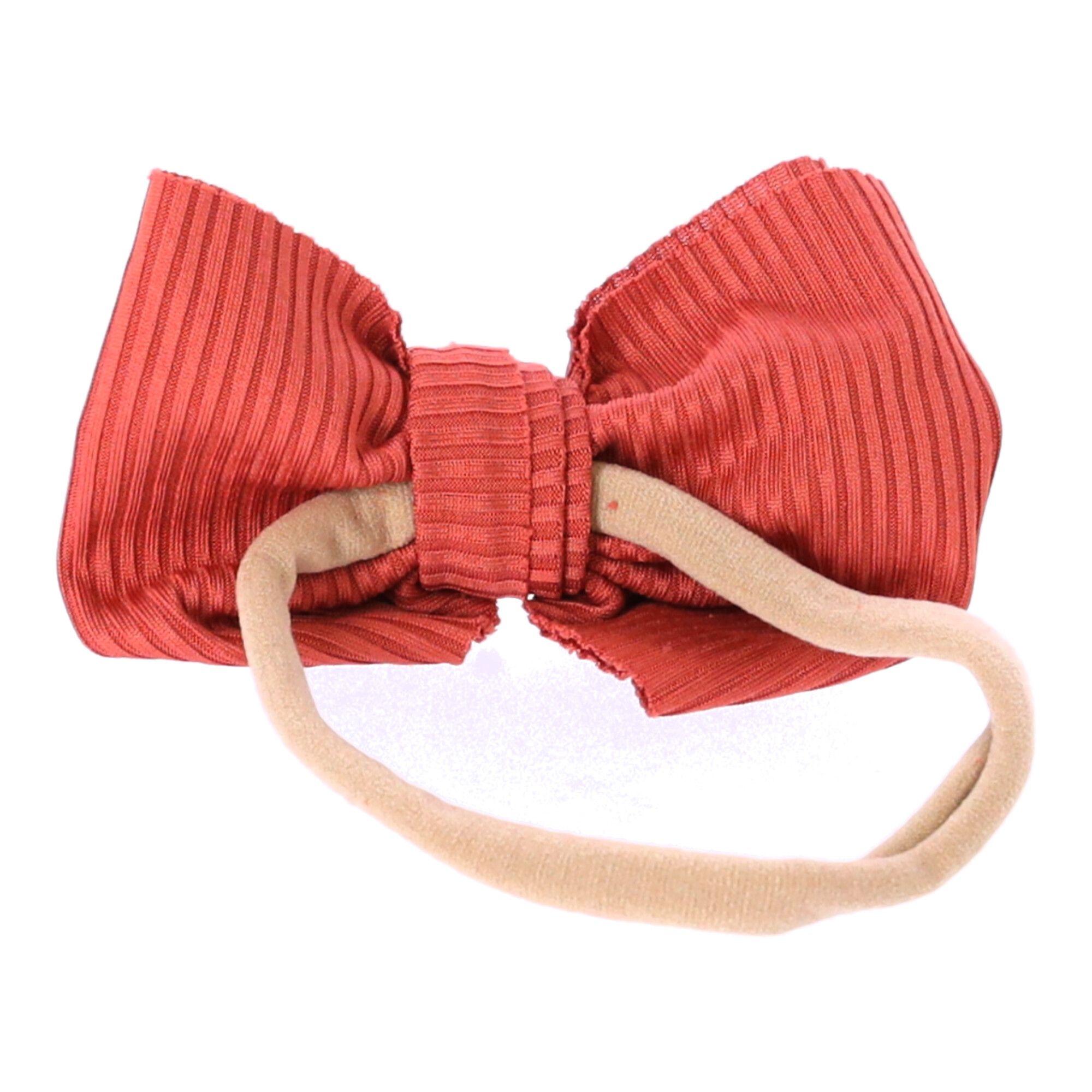 Baby headband with a bow - red wine