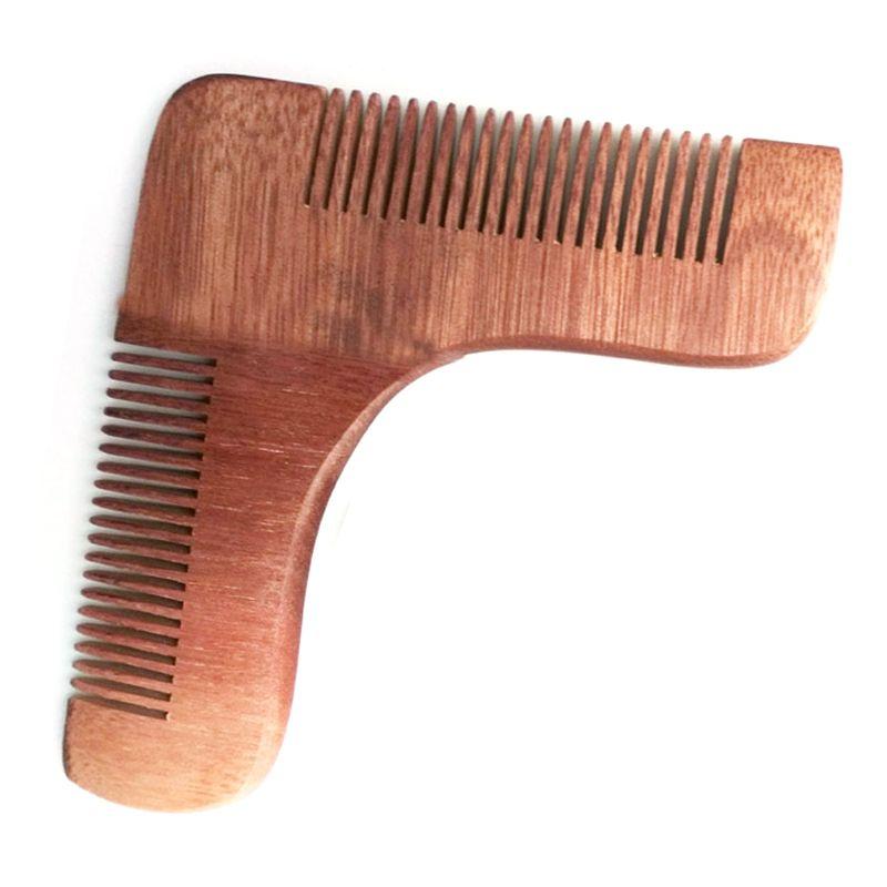 Wooden L-shaped beard comb