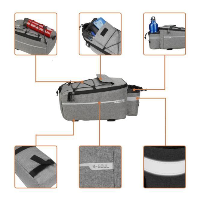 Multifunctional thermal bag for the trunk / Insulated bicycle pannier for the trunk - gray