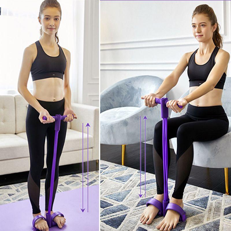 Ekspander fitness na nogi do ćwiczeń mięśni nóg, brzucha, ud – fioletowy