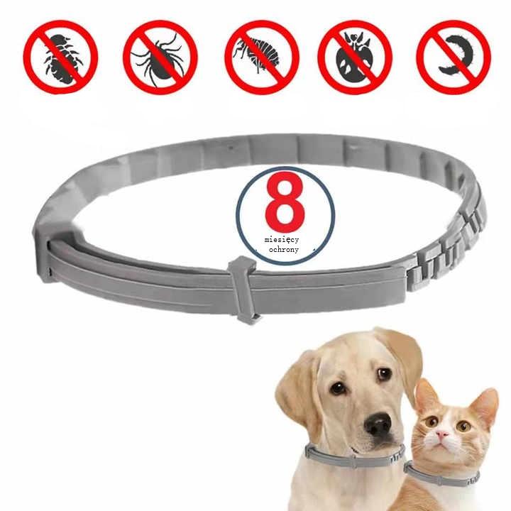 Tick and flea repellent collar for large dogs, 70 cm - pink