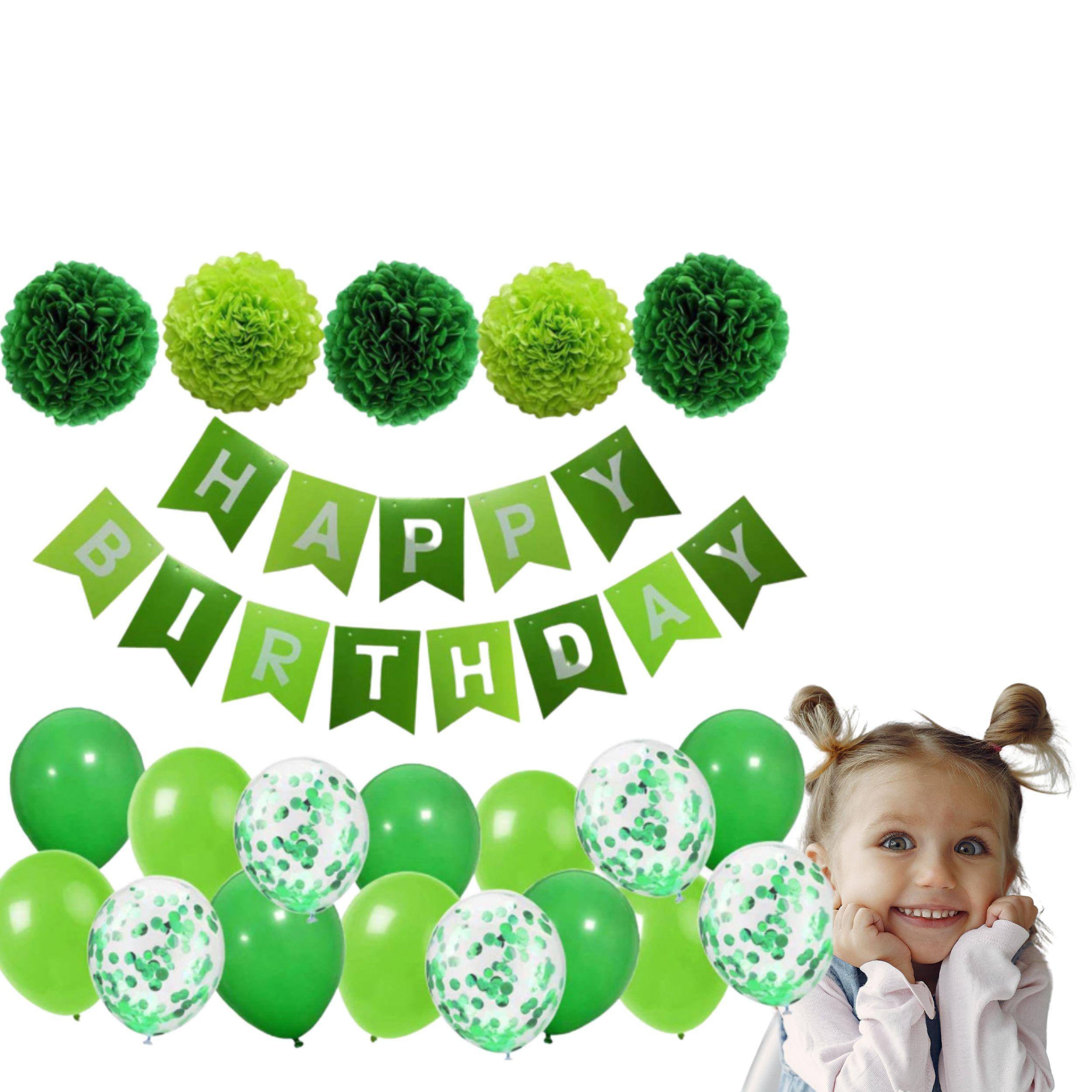 Dekoracja balonowa, urodzinowa dla chłopca - zielona