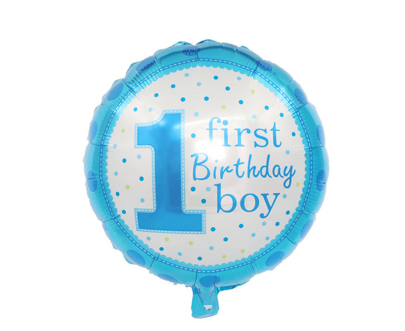 Zestaw balonów urodzinowych na roczek dla chłopca - niebieski