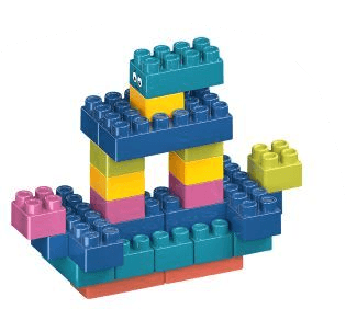 A set of blocks with a table - pastel colors 360 pcs