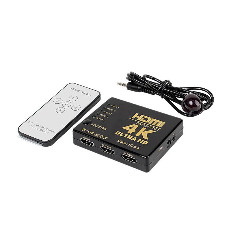 HDMI 4K Ultra HD Switch Splitter 5in1 with remote control