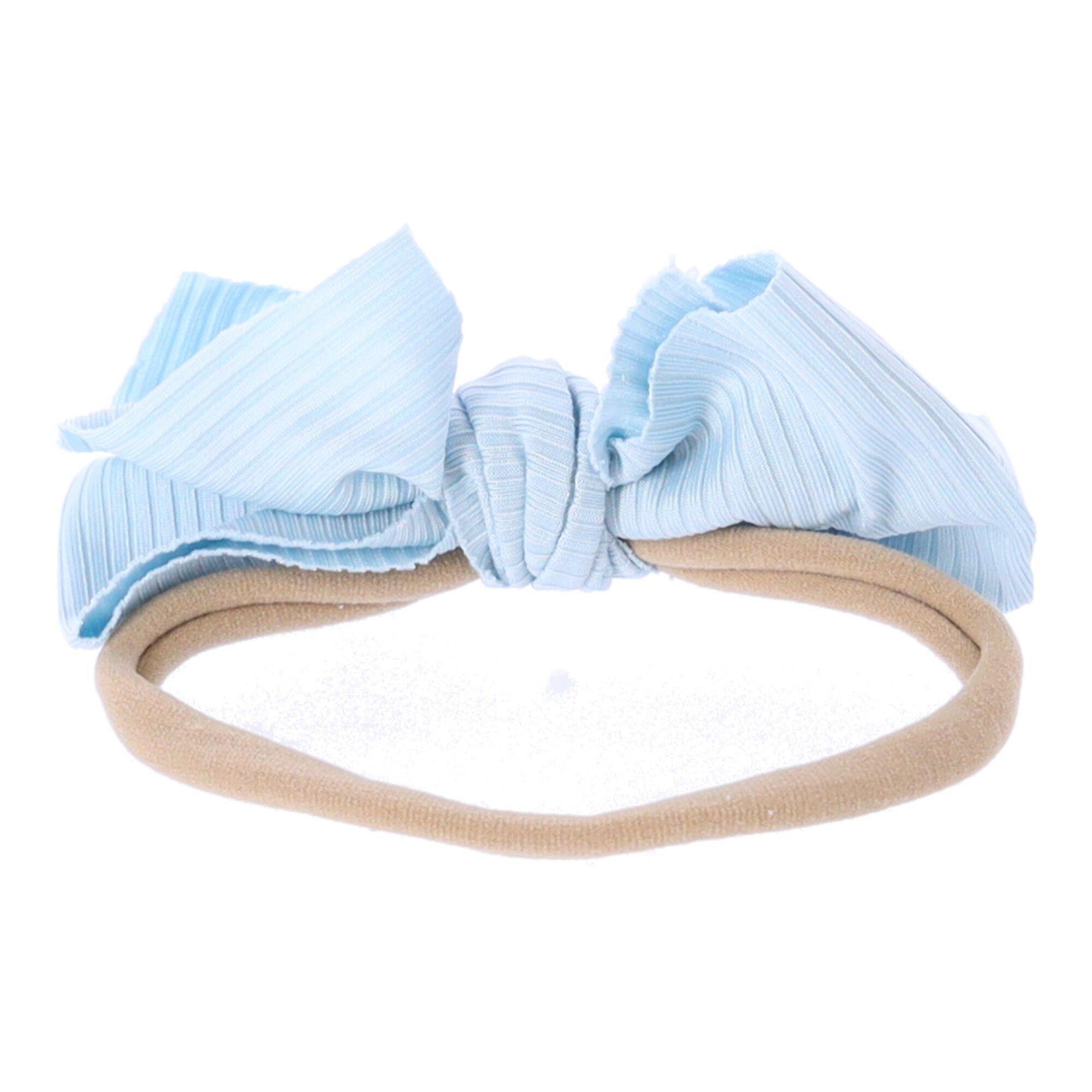 Baby headband with a bow - blue