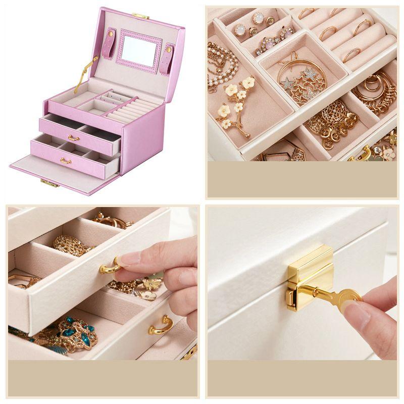A multi-level casket, a jewelery box - light pink