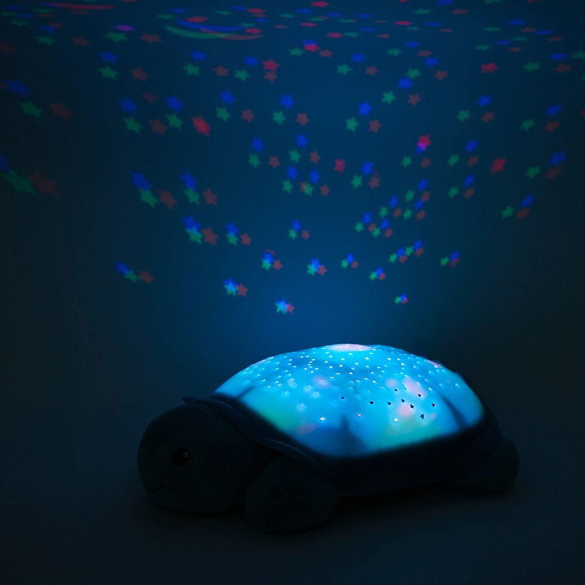 Lampka nocna z projekcją świetlną 2w1 - Żółw, niebieski