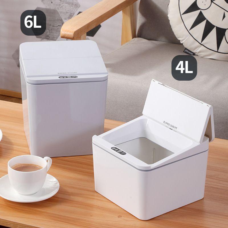 Automatic garbage can with intelligent sensor 4l- white