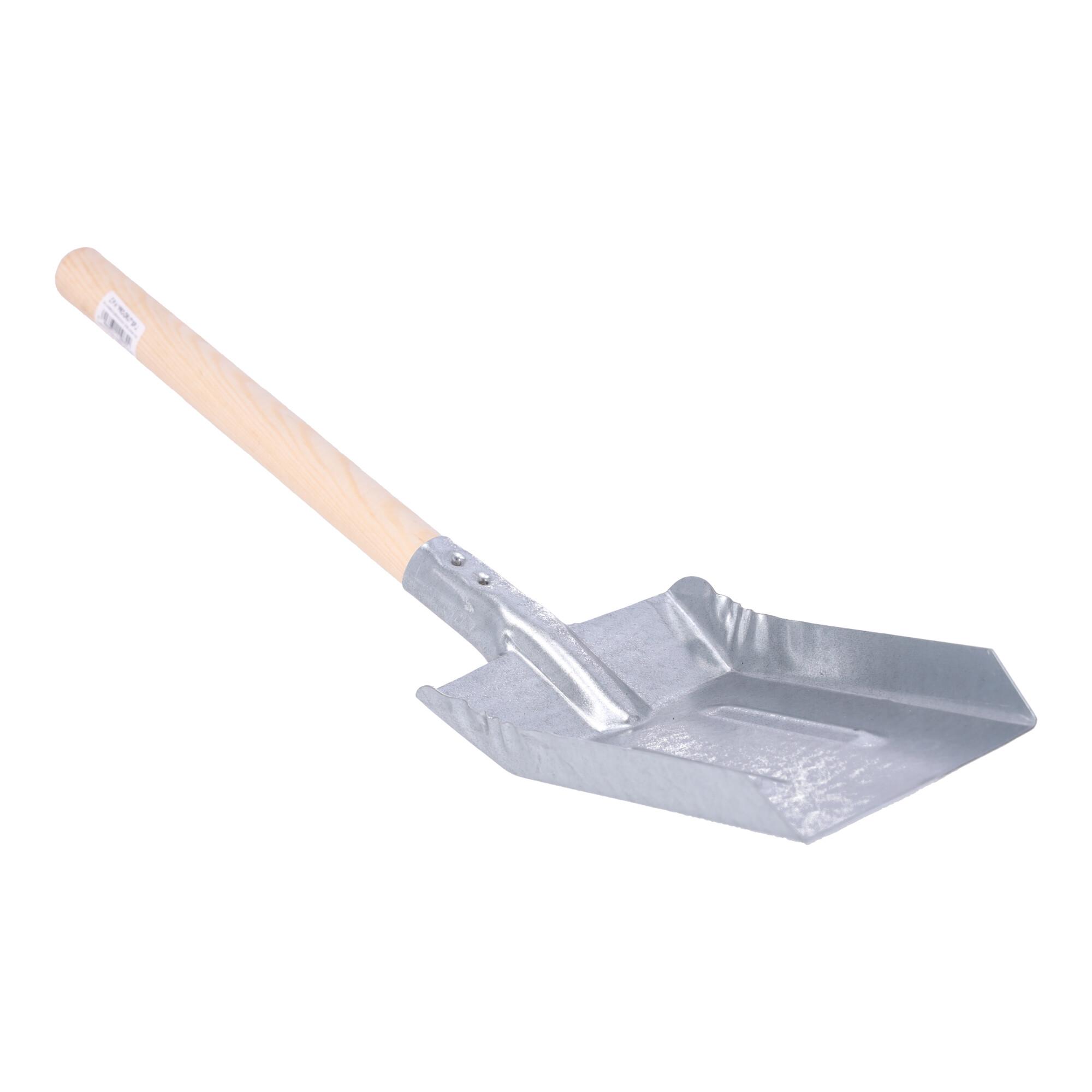 Large Metal Coal Shovel with Wooden Handle 53x13 cm