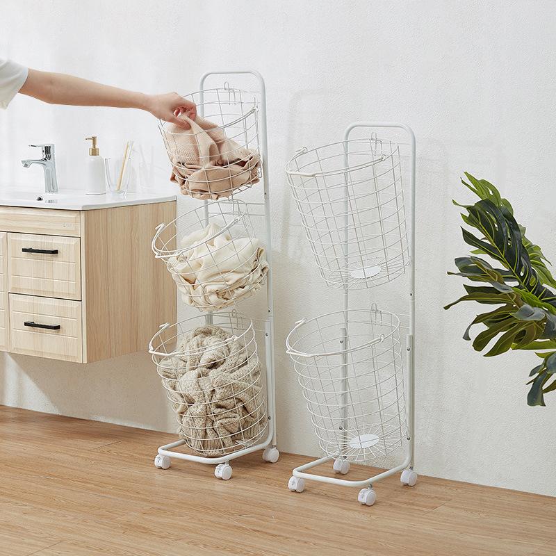 Laundry organizer in the shape of baskets - three levels, white