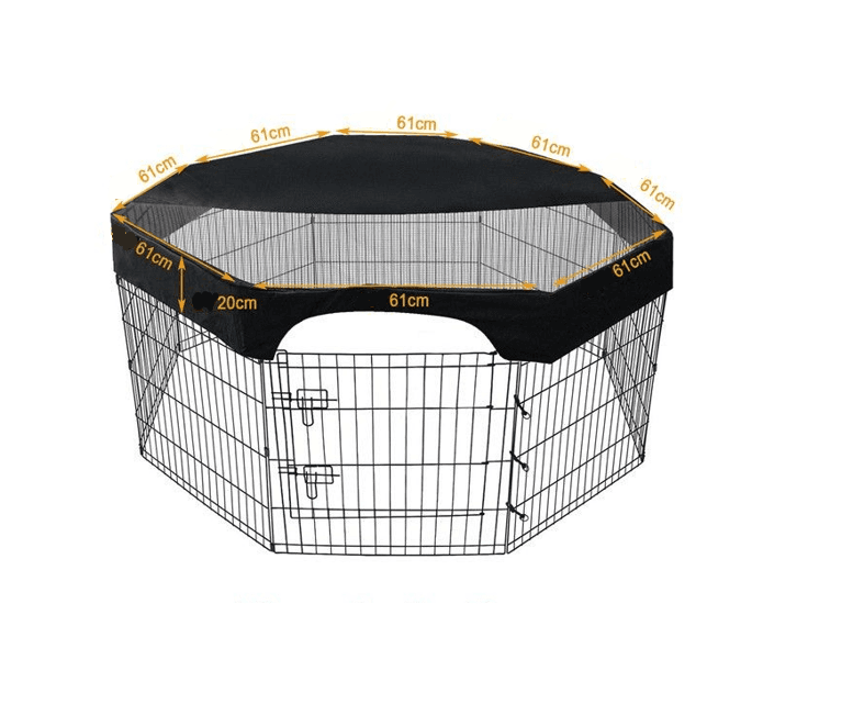 Sun visor for the playpen, 8-element dog run - black, size 61cm