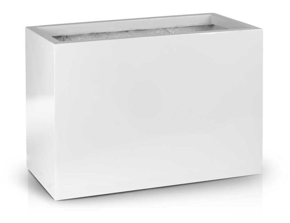 Large rectangular fiberglass pot 60x30 cm - white
