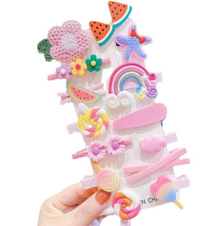 Adorable set of hair clips for a girl - 14pcs, type IV