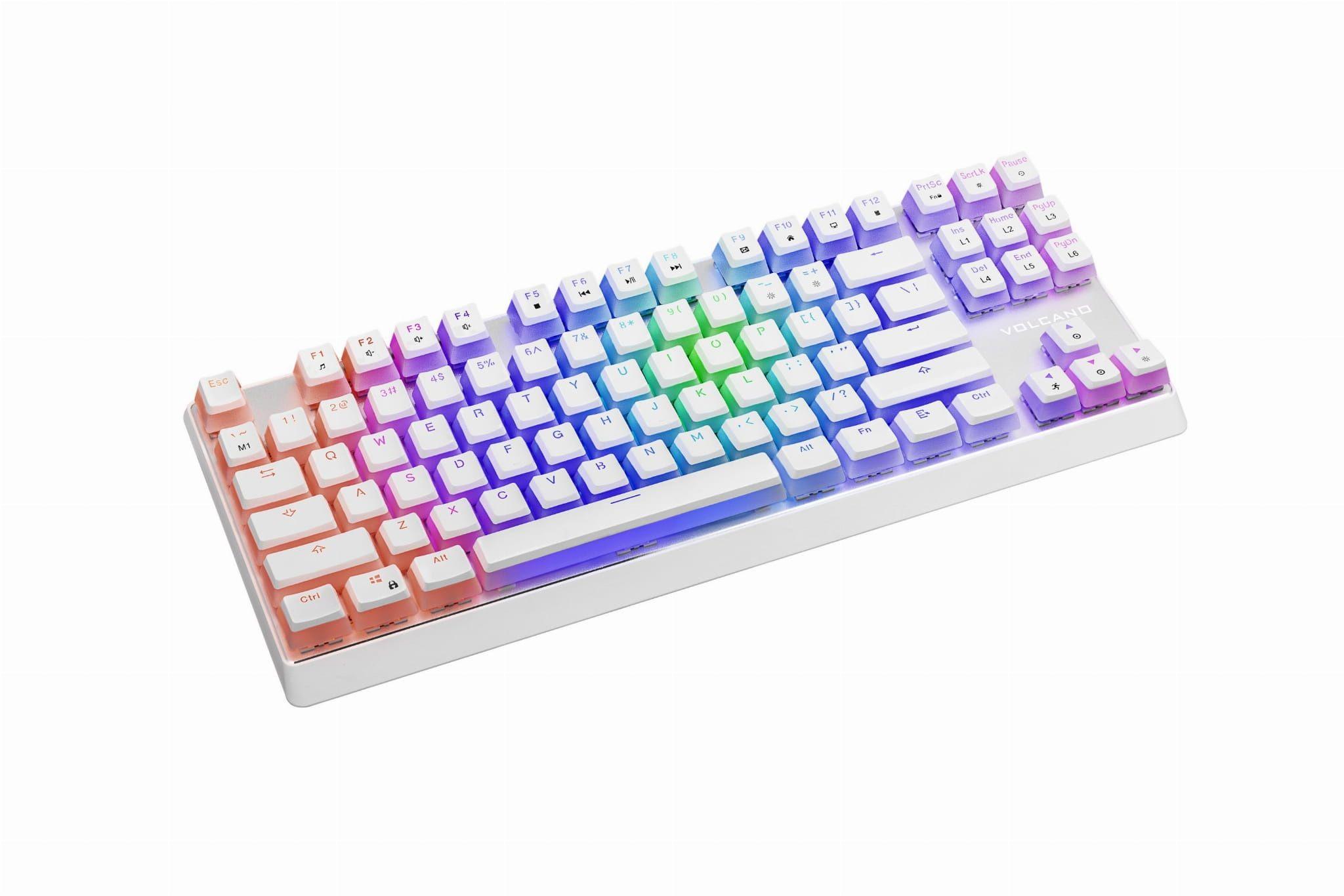 Modecom Volcano Lanparty Pudding Edition RGB (Outemu Blue) Mechanical Keyboard, White