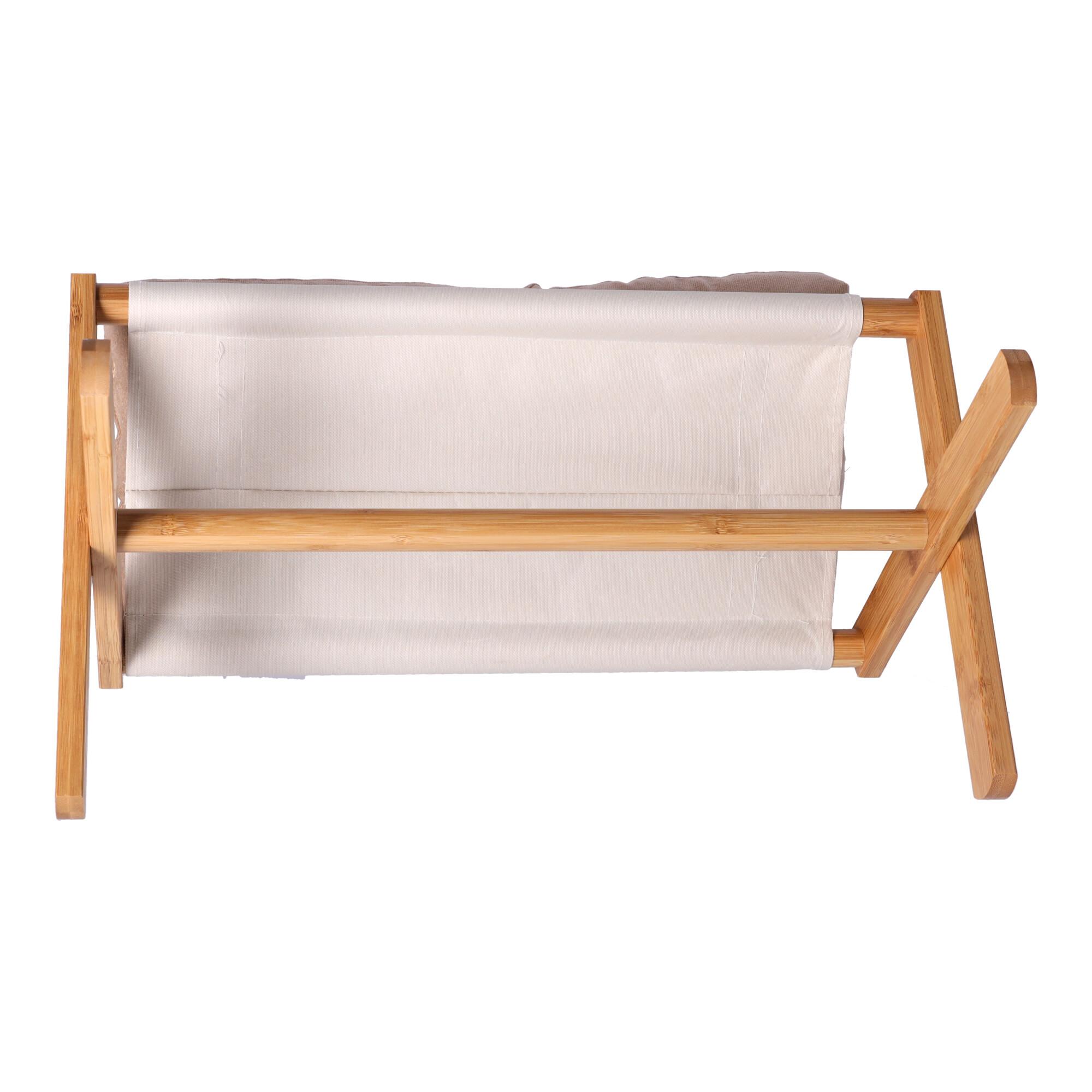Bench, pouffe with a seat - light brown, small