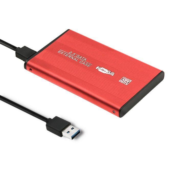 Qoltec 51860 External Hard Drive Case HDD/SSD 2.5'' SATA3 | USB 3.0 | Red
