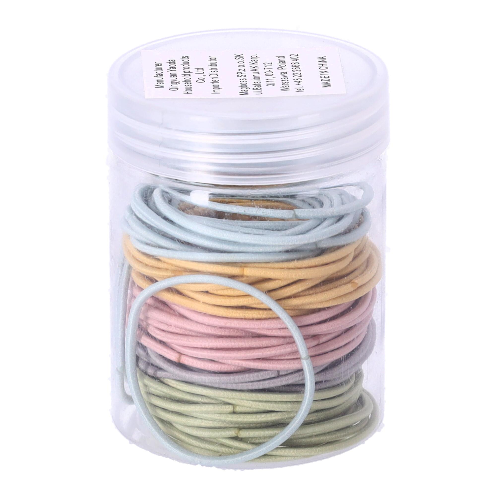A set of hair elastics - mix of colors