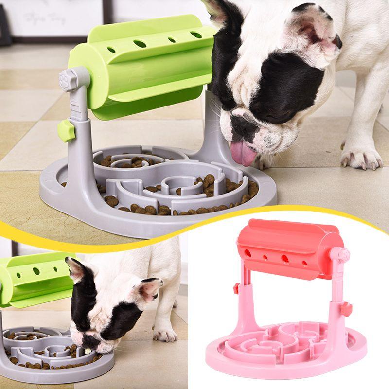 Interactive dog food dispenser - pink