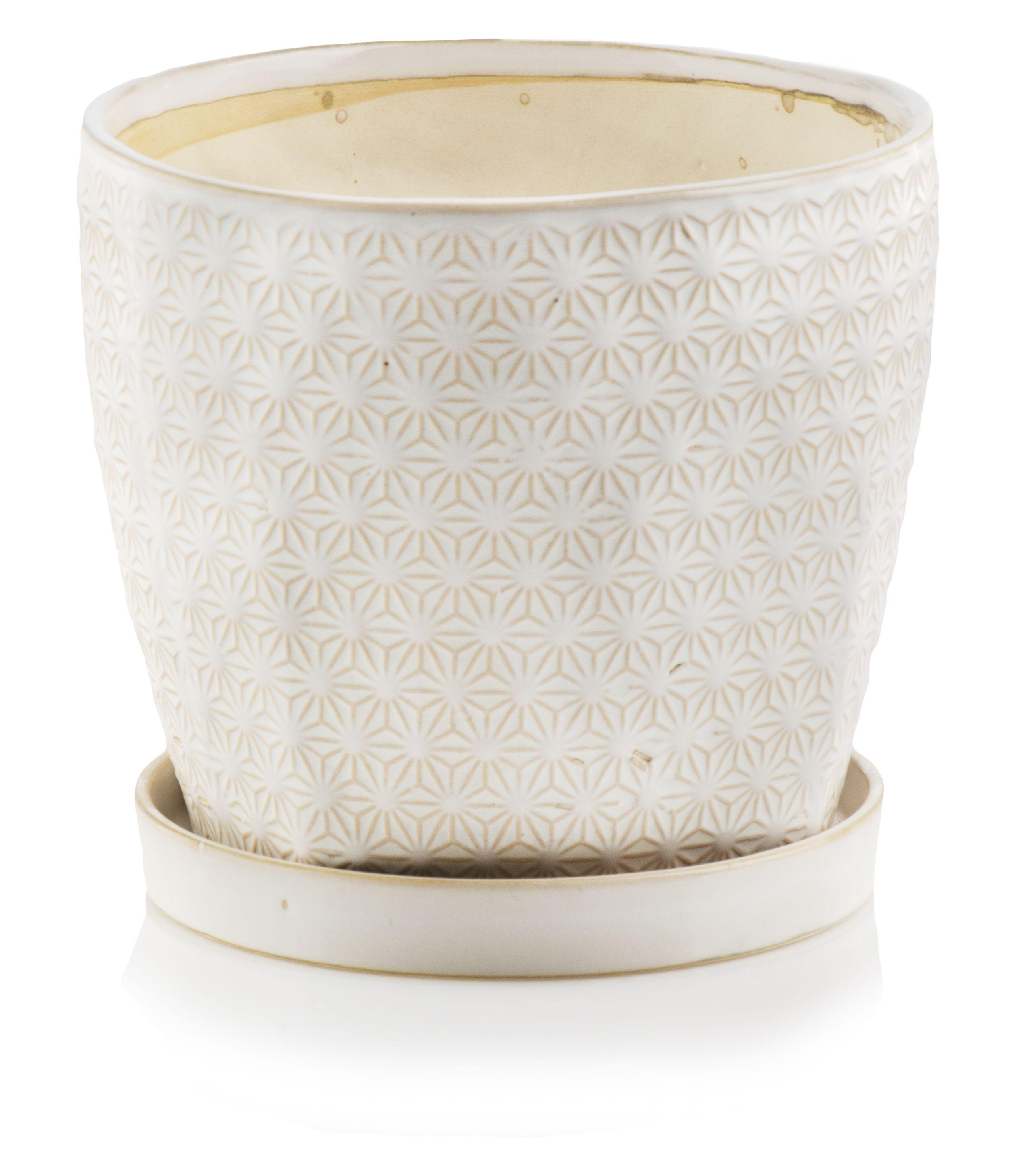 Round glazed ceramic pot - 16 cm - VINTAGE collection