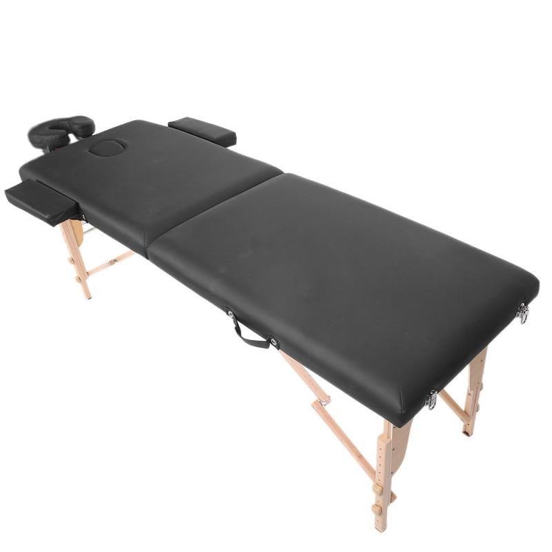 Folding massage bed - black