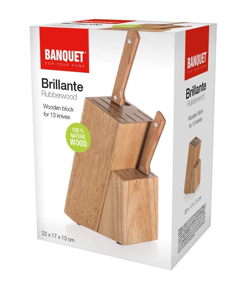 Blok drewniany na 13 noży Brillante 22x17x13 cm