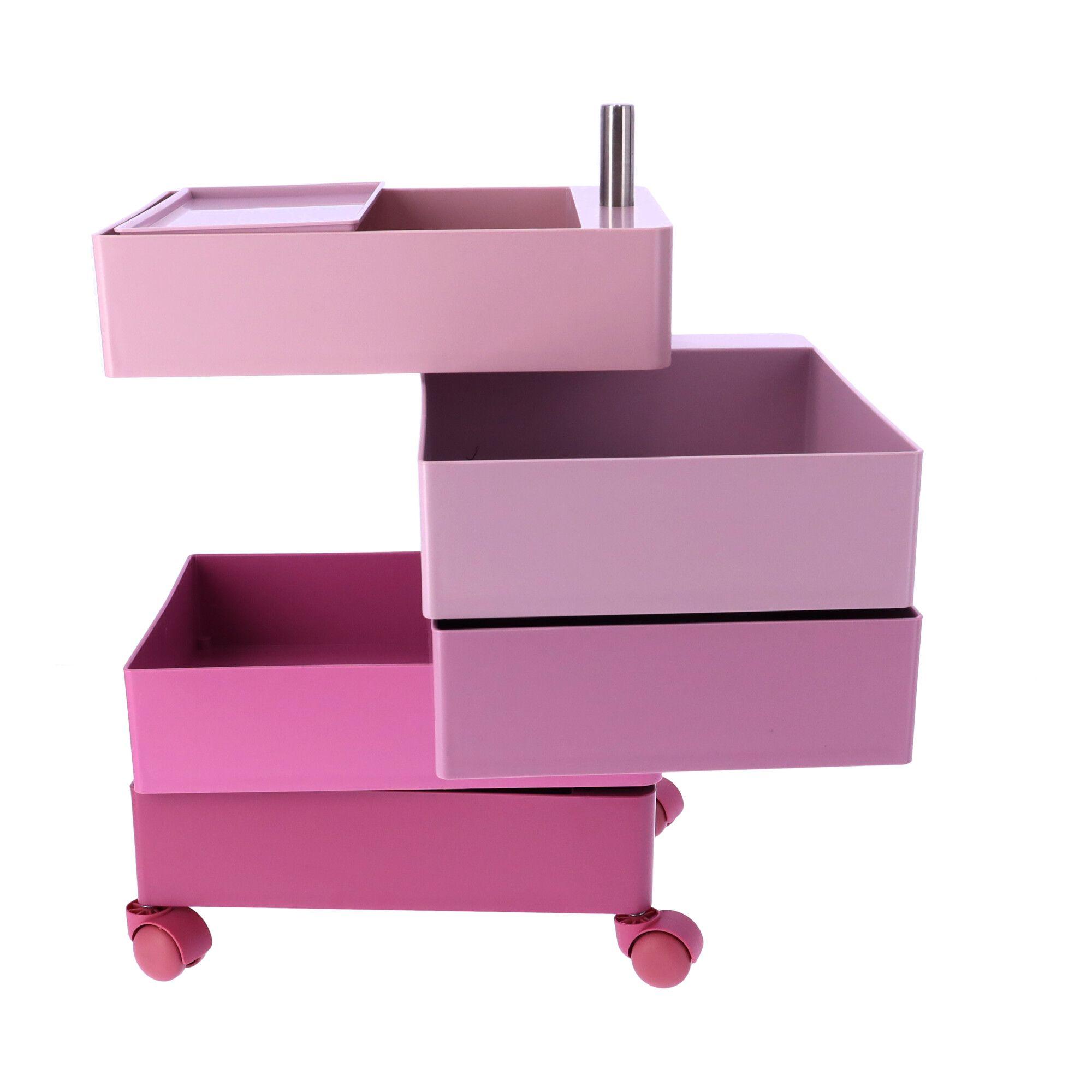 Office pedestal 360 / Handy cabinet on wheels with five drawers - pink