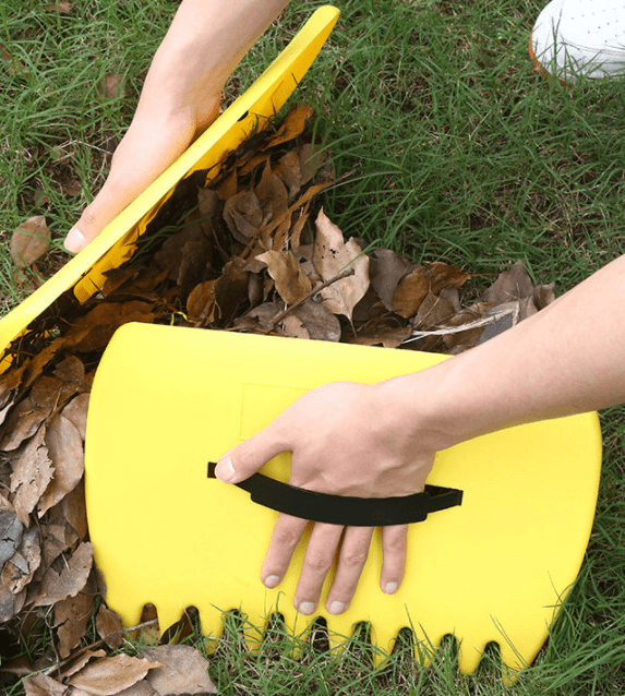Scavenger, grapple, leaf and grass rake - yellow
