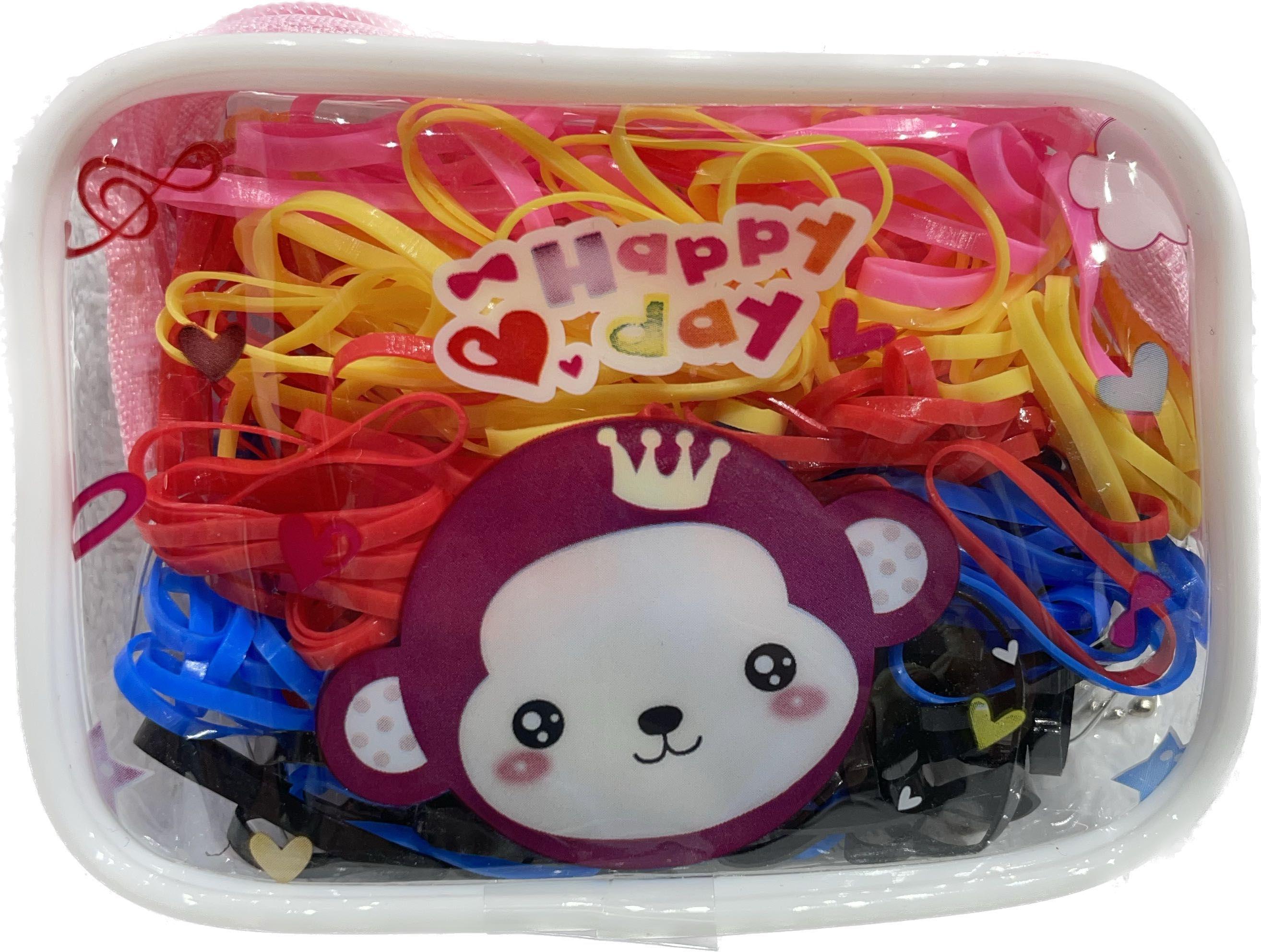 A set of rubber bands for hair recipes, mix of colors - type 7