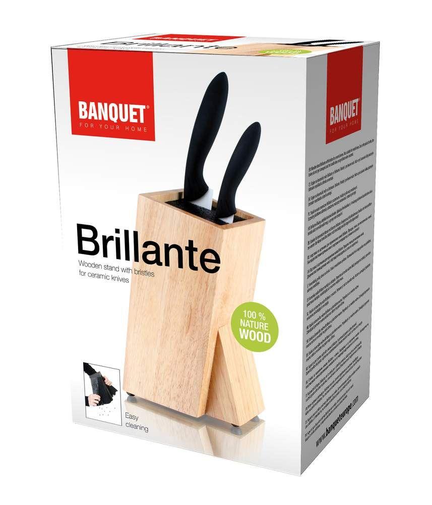 Wooden stand for ceramic knives with bristles Brillante